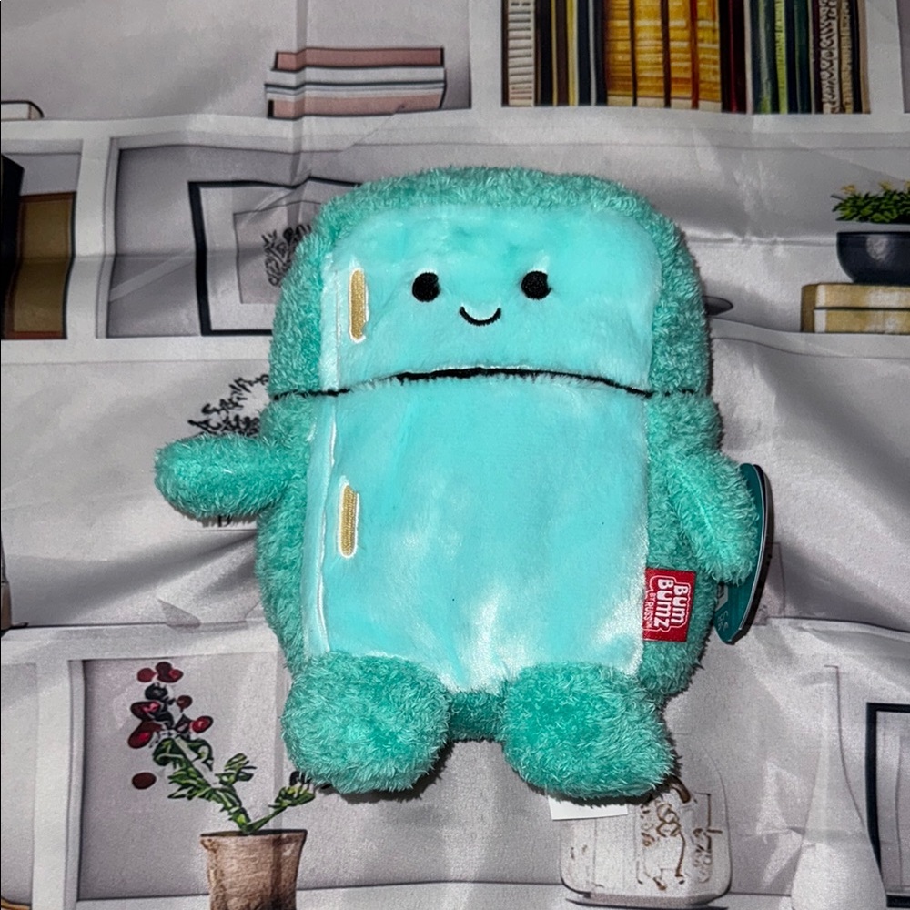 Bum Bumz 7.5” Refrigerator, Cute Plush Toy in Teal
